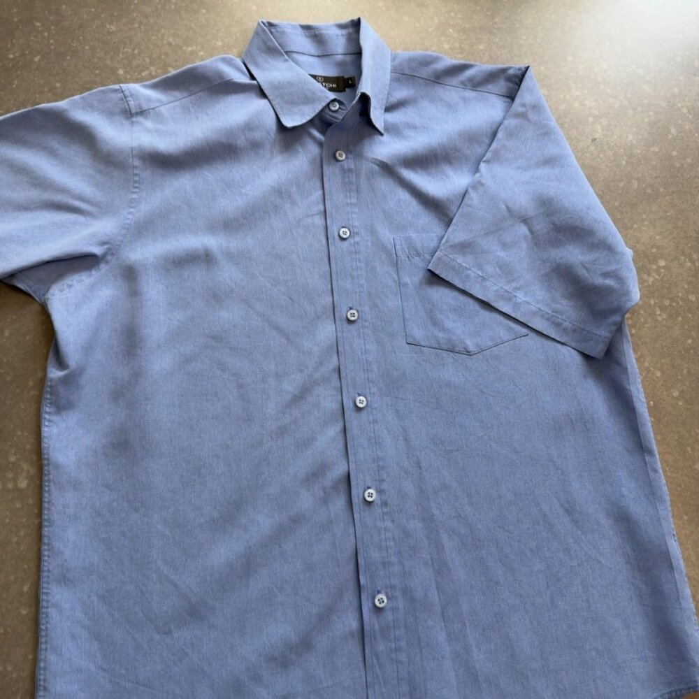 Bugatchi Uomo Blue Button-Down Shirt – Size L - Picture 3 of 11